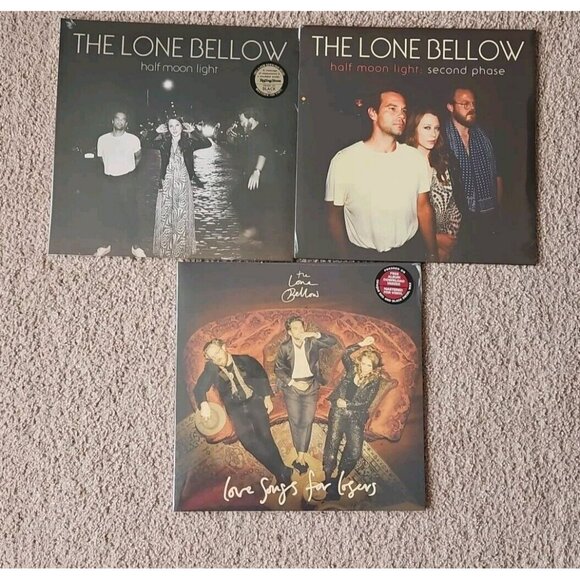 Lot of 3 Lone Bellow Records (New): Half Moon Light Second Phase Love Songs